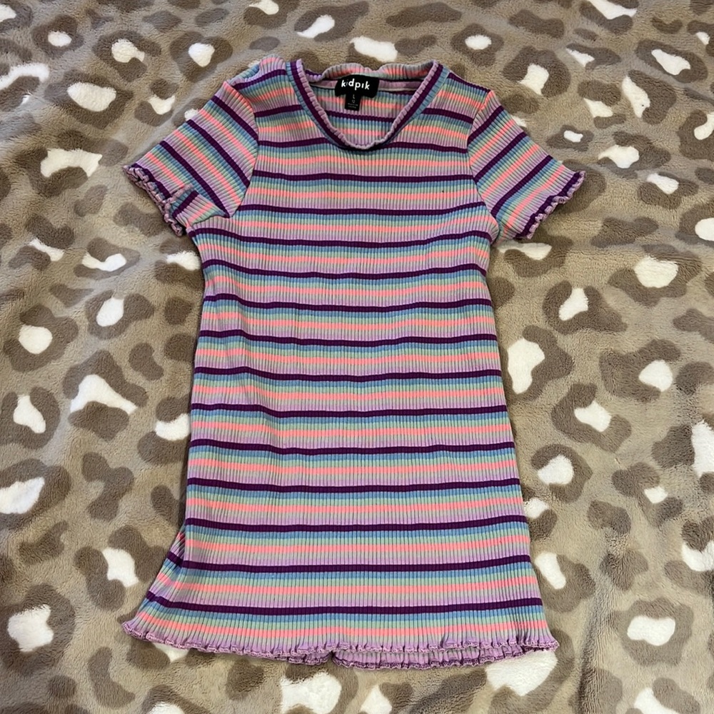 Purple and pink striped shirt
